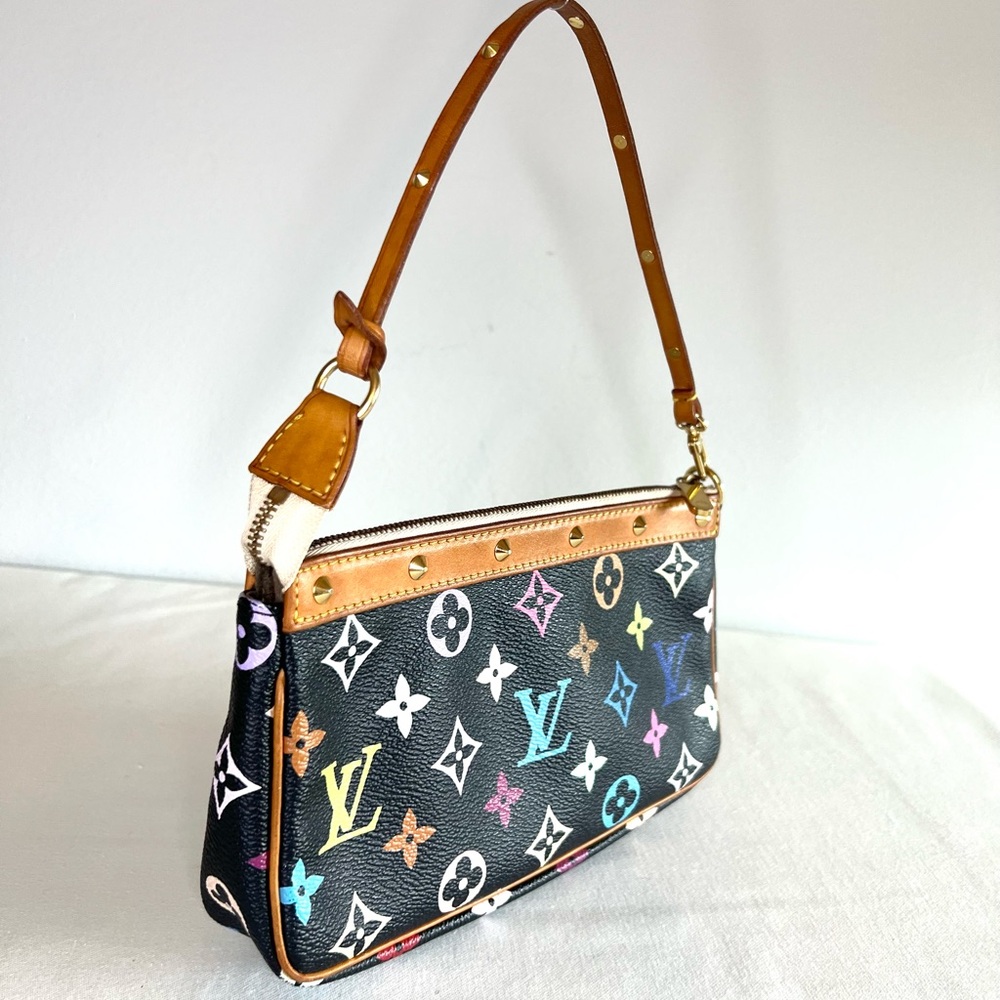Louis Vuitton Monogram Multicolor Pochette Accessories Black. - Picture 3 of 16